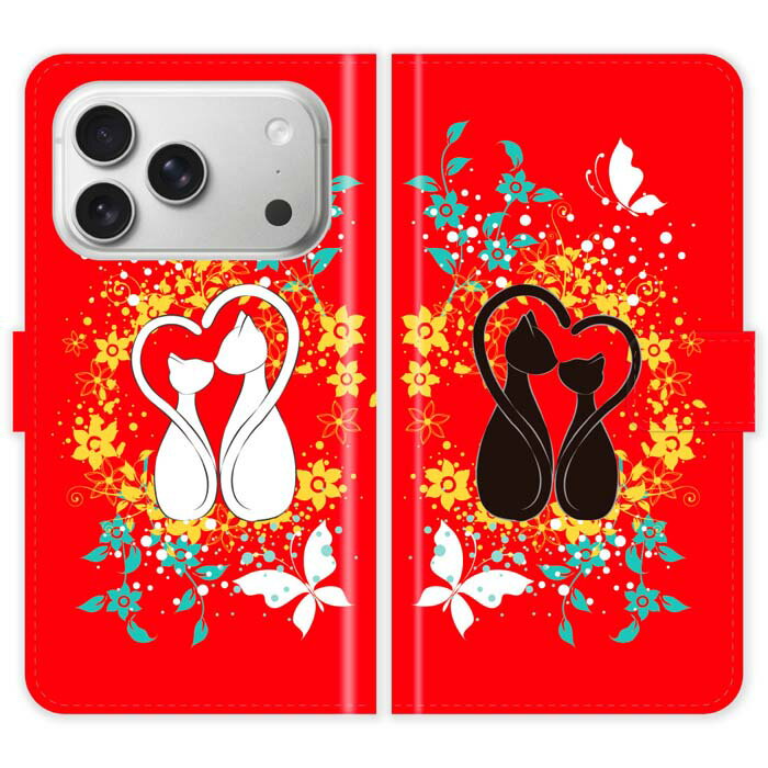 Rakuten - iPhone17 Pro 手帳型 iPhone 17 Pro ケース カバー 猫 しっぽでハート 猫柄 かわいい スマホケース スマホカバー アイフォン アイフォーン iphoneケース アイホン アイホーン 携帯