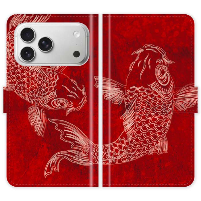 iPhone17 Pro Max 手帳型 iPhone 17 Pro Max ケース カバー 鯉 滝登り グランジ レッド 赤 鯉の滝登り 広島 カープ スマホケース スマホカバー アイフォン アイフォーン iphoneケース アイホン アイホーン 携帯の商品画像