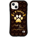 iPhone16e iPhone15 Plus Pro Max iPhone14 iPhone13 Mini iPhone12 iPhoneSE 3 2 iPhone11 iPhoneXR iPhoneXs Max iPhoneX iPhone8 犬 肉球 I LOVE DOGS 名入れ 名前入り ケース カバー オリジナル 耐衝撃 iphoneケース スマホケース スマホカバー グリップケース