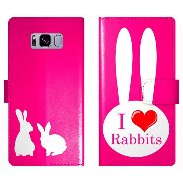 Galaxy S8 SC-02J SCV36 SC02J 蒠^ P[X Jo[  I love rabbits 킢 MNV[ X}[gtHP[X