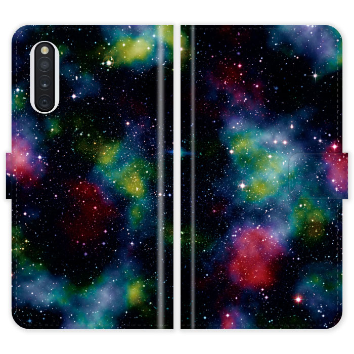 Rakuten - Galaxy A41 SC-41A SCV48 SC41A 手帳型 ケース カバー 宇宙 宇宙柄 ギャラクシー スマートフォンケース 携帯