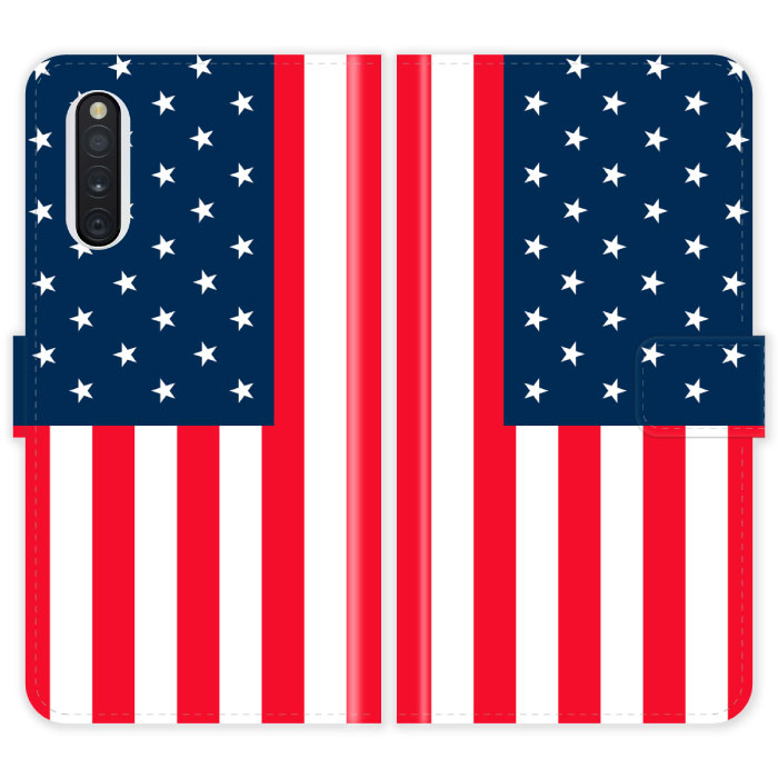 Rakuten - Galaxy A41 SC-41A SCV48 SC41A 手帳型 ケース カバー 星条旗 国旗 アメリカ ギャラクシー スマートフォンケース 携帯