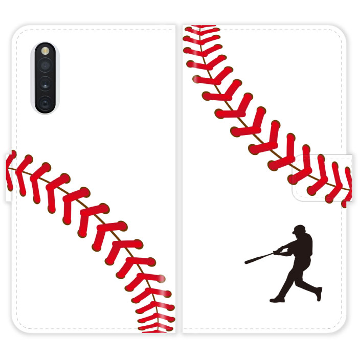 Rakuten - Galaxy A41 SC-41A SCV48 SC41A 手帳型 ケース カバー 野球 ボール 球団 チーム スポーツ ギャラクシー スマートフォンケース 携帯