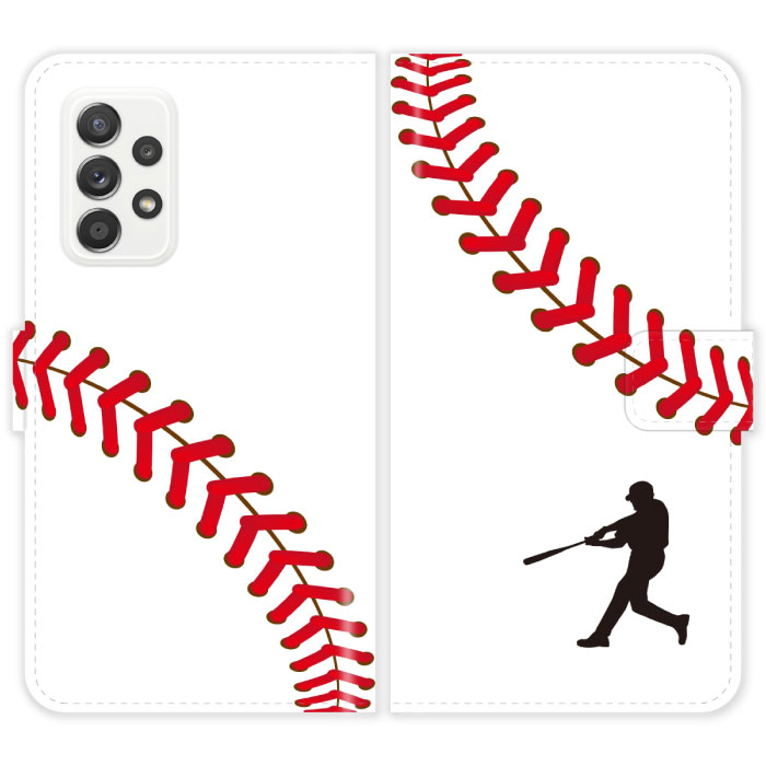 Galaxy A53 5G SC-53C SCG15 SC53C 手帳型 ケース カバー 野球 ボール 球団 チーム スポーツ ギャラクシー スマートフォンケース 携帯