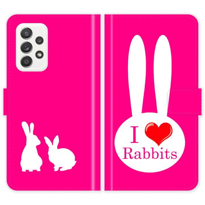 Galaxy A53 5G SC-53C SCG15 SC53C 蒠^ P[X Jo[  I love rabbits 킢 MNV[ X}[gtHP[X