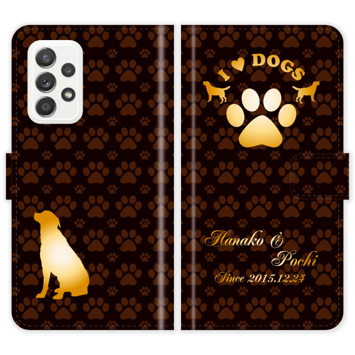 Galaxy A53 5G SC-53C SCG15 SC53C 蒠^   I LOVE DOGS  O P[X Jo[ 킢 MNV[ I[_[Ch IWi X}[gtHP[X