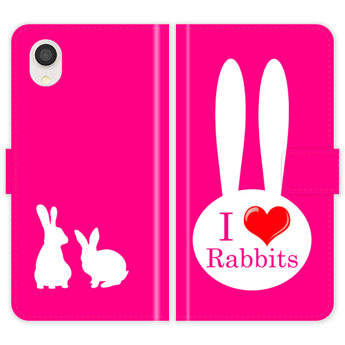 Galaxy A22 5G SC-56B SC56B 蒠^ P[X Jo[  I love rabbits 킢 MNV[ X}[gtHP[X