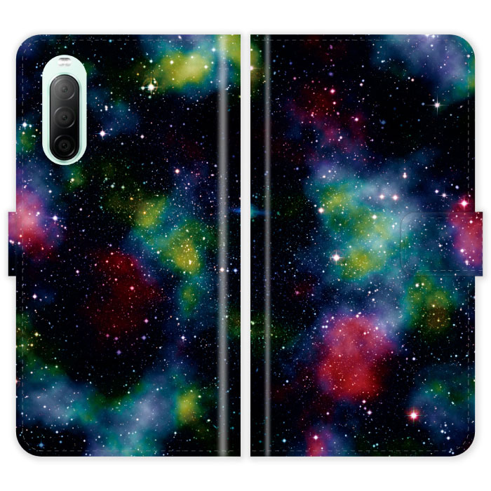 Rakuten - Xperia 10 II SO-41A SOV43 A001SO SO41A Xperia10II 手帳型 ケース カバー 宇宙 宇宙柄 エクスペリア スマートフォンケース 携帯