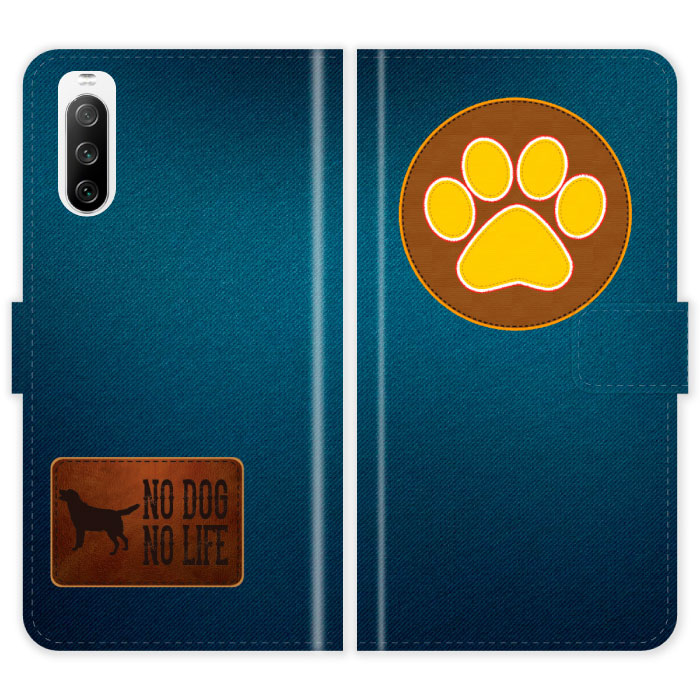 Rakuten - Xperia 10 IV SO-52C SOG07 A202SO SO52C 手帳型 ケース カバー 犬 肉球 ワッペン風 デニム かわいい エクスペリア スマートフォンケース 携帯
