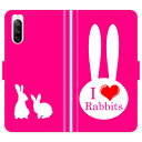 Xperia 10 IV SO-52C SOG07 A202SO SO52C 蒠^ P[X Jo[  I love rabbits 킢 GNXyA X}[gtHP[X