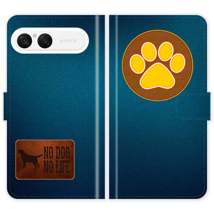 Rakuten - Xperia 10 VII SO-52F SOG16 A502SO SO52F 手帳型 ケース カバー 犬 肉球 ワッペン風 デニム かわいい エクスペリア スマートフォンケース 携帯