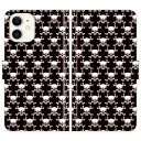 iPhone16 iPhone15 iPhone14 Pro Max iPhone13 Mini iPhone12 iPhoneSE 3 2 iPhone11 iPhoneXs Max iPhoneX iPhone8 7 Plus 手帳型 ケース カバー スカル モノグラム ガイコツ かっこいい 携帯
