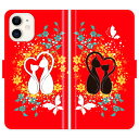 iPhone16 iPhone15 iPhone14 Pro Max iPhone13 Mini iPhone12 iPhoneSE 3 2 iPhone11 iPhoneXs Max iPhoneX iPhone8 7 Plus 手帳型 ケース カバー 猫 しっぽでハート 猫柄 かわいい 携帯