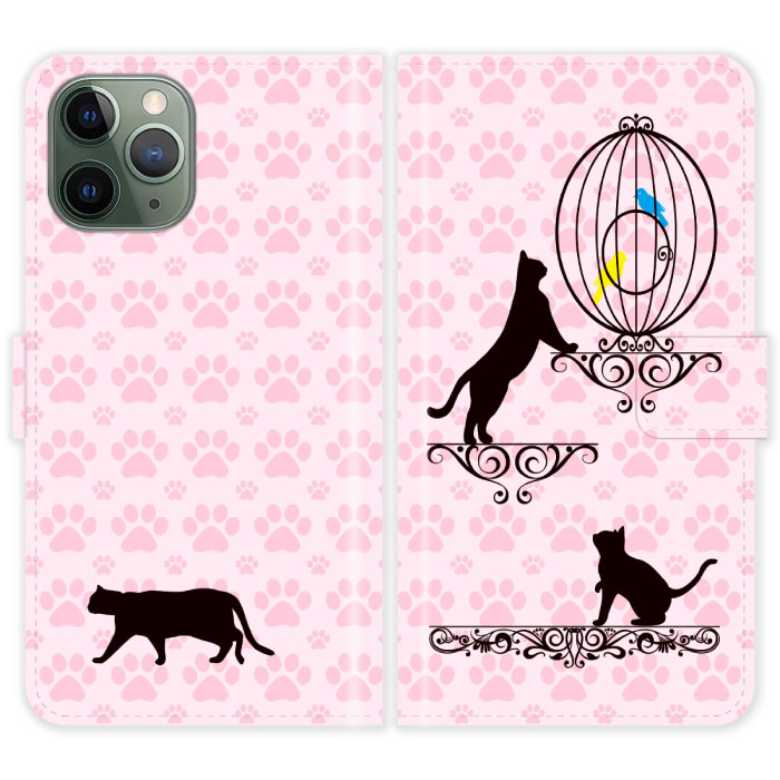 Rakuten - iPhone11 Pro Max 手帳型 iPhone 11 Pro Max ケース カバー 猫と鳥かご 猫柄 かわいい スマホケース スマホカバー アイフォン アイフォーン iphoneケース アイホン アイホーン 携帯