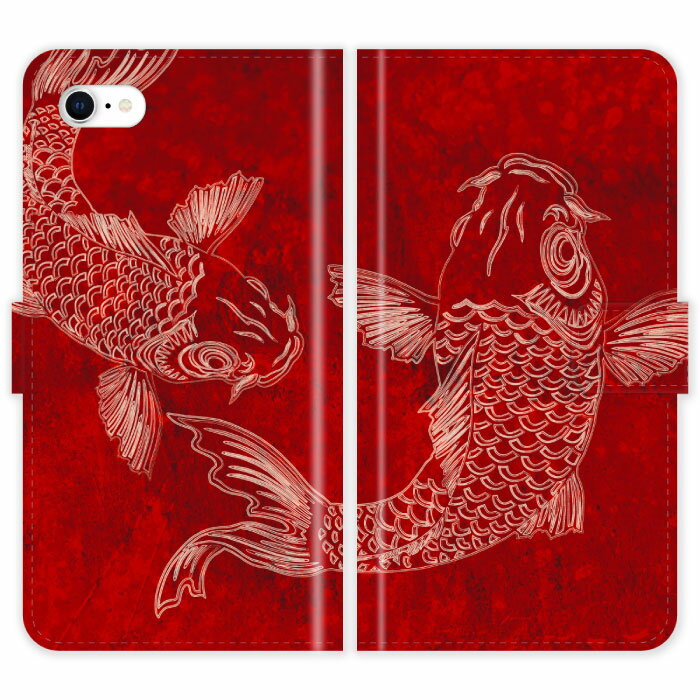 iPhone SE 第2世代 手帳型 iPhoneSE SE2 SE 2 ケース カバー 鯉 滝登り グランジ レッド 赤 鯉の滝登り 広島 カープ スマホケース スマホカバー iPhoneSE2 アイフォン アイフォーン iphoneケース アイホン アイホーン 携帯の商品画像