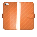 iPhone16 iPhone15 iPhone14 Pro Max iPhone13 Mini iPhone12 iPhoneSE 3 2 iPhone11 iPhoneXs Max iPhoneX iPhone8 7 Plus 手帳型 ケース カバー 格子柄 ダイアゴナル チェック オレンジ 携帯