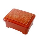 【食洗機対応】耐熱 新光月丼重 柿朱金牡丹内朱【取寄せ商品】漆器/うな重/器/うな重箱/和食器/業務用/お重/かつ重/鰻/土用の丑の日/うなぎ/5-732-1/3-634-1
