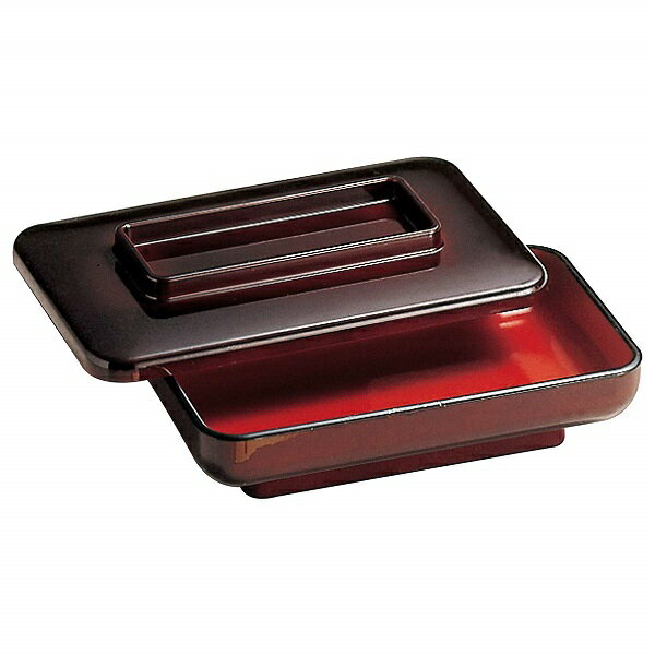 御殿型ミニうなぎ平 溜 (内朱)【取寄せ商品】漆器/セットメニューに最適/ステーキ/海鮮/和食器/業務用/お重/かつ重/鰻/てんぷら/天ぷら/うなぎ/3-651-1/5-747-1のサムネイル