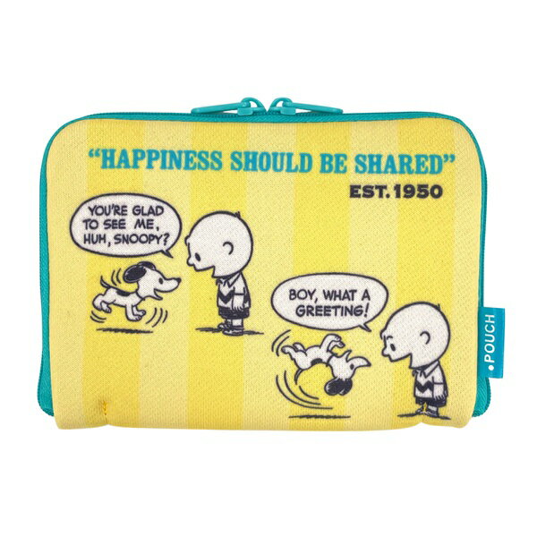 【ネコポス送料無料】 機能付きタオルポーチ どっとポーチ スヌーピー ショート 75thストライプ BD スヌーピー75周年限定デザイン