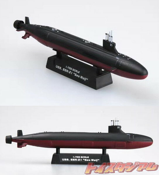 トイスタジアム1号店の【送料無料】　童友社 1/700 世界の潜水艦 No.03 アメリカ海軍 SSN-21 シーウルフ プラモデル｜アングル2