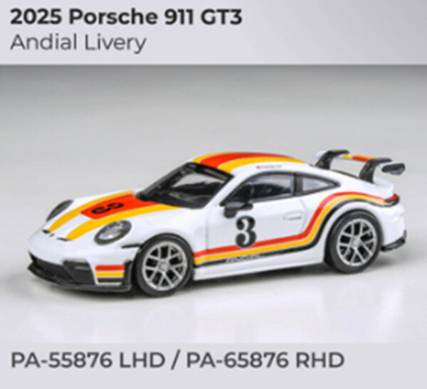 樂天商城 - 【送料無料】　PARA64 1/64 ポルシェ 911 GT3 (992.2) 2025 Andial Livery #3 RHD 完成品ダイキャストミニカー PA65876