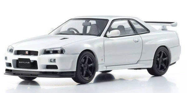 【送料無料】　京商オリジナル 1/43 日産 スカイライン R34 GT-R VスペックII(ホワイトパール) 完成品ダイキャストミニカー KS03936W