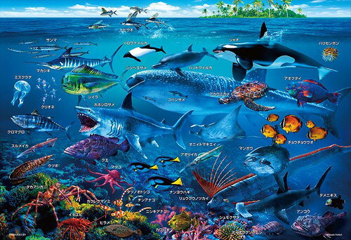 【送料無料】 ジグソーパズル 100ピース 学べるパズル 海の生物おぼえちゃおう！ 26×38cm 100-029