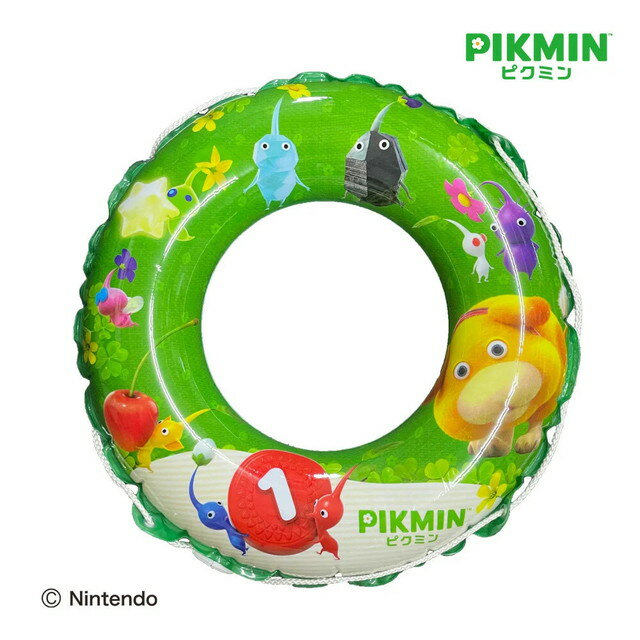 【ネコポス送料無料】　ピクミン うきわ 60cm　(浮き輪 ウキワ ロープ付き 膨らんだ状態のウキワの内周は約85〜90cm）のサムネイル