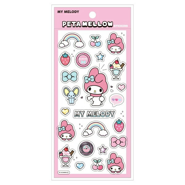 6月再入荷予定　【ゆうパケット送料無料】　サンリオキャラクターズペタメロウステッカーズ　ペタペタステッカーズ／マイメロディ