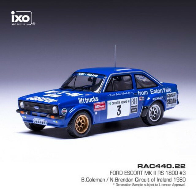 【送料無料】 IXO MODELS 1/43 フォード エスコート MK RS1800 サーキットオブアイルランド 1980 #3 B.Coleman/N.Brendan 完成品ダイキャストミニカー RAC440