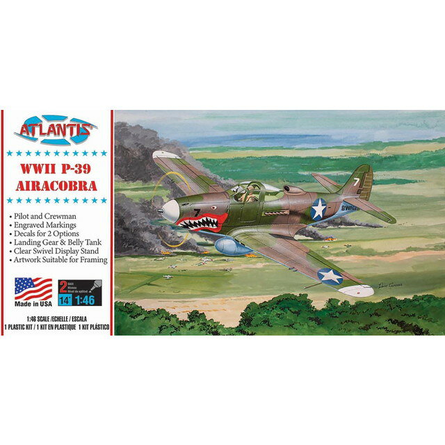 【送料無料】 アトランティス 1/46 WW.II アメリカ陸軍 P-39エアラコブラ プラモデル AMCH222