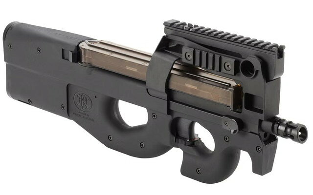 お支払い方法・送料・配送について予約販売商品についてEMG/King Arms FN P90 Tactical BK 電動ガン 18歳以上用 KA-AG-93-BK-FN1980年代末にベルギーのFN社が開発した、PDW（Personal Defence Weapon）：個人防衛火器という新しいカテゴリーの銃、P90（Project90）は、同時に開発された5.7x28mmという小口径高速弾の採用により、反動の軽さと貫通力の高さの両立に成功。その性能とコンパクトさから、戦闘車両の乗員用や、ヘリコプターパイロットのサバイバル用兵器として2026年現在も活躍している。本製品FN P90 Tactical BKは、同社の正規ライセンスを取得し、P90の最新バージョンを忠実にモデルアップした電動ガンである。マガジンを銃身と水平にセットするという特異なスタイルのアッパーレシーバーは金属製で、ズッシリとした重量感と剛性の高さを備え、各種光学機器の搭載を可能とするトップレールには、左右の20mmレールマウントと、バックアップサイトを内蔵。強化樹脂製のロアーレシーバーは実銃のエルゴノミックデザインが忠実に再現されており、頻繁にアクセスするセレクターレバーとマガジンキャッチは左右どちら側からでも同様に扱えるアンビ仕様となっている。内蔵されたMOSFET搭載メカボックスは、9mmベアリング軸受けとQDスプリング交換システムを採用し、確実な動作を可能としている。●全長：505mm●重量：2230g●インナーバレル：255mm●装弾数：100発●動力源：7.4Vリポバッテリー1100mAhショートスティック、7.4Vリポバッテリー1500mAhミニ互換、7.4Vリポバッテリー2000mAhミニ互換●参考初速： 80-90m/s (0.20g使用・適正ホップ時)●参考サイクル：13rps (7.4v LiPoバッテリー使用時)●メカボックス：Ver.6 (9mmベアリング)●電子トリガー/MOSFET●クイックチェンジスプリングガイド●モーター：ハイトルクモーター●マズル：14mm逆ネジ●発射モード：セミ / フルオート / セーフティ●ホップアップ：可変ドラム式その他・特徴：・FN HERSTAL社 オフィシャル刻印入り強化樹脂製エルゴノミックデザインレシーバー・セレクターレバーやマガジンキャッチ、コッキングハンドル（ダミー）は完全アンビ仕様・装弾数100発のスプリング式マガジン付属・アッパーレシーバーは金属製で、高い剛性を発揮・クイックチェンジスプリングガイド付き9mmベアリングギアボックス採用■対象年令：18歳以上■メーカー：EMG JAPAN(KA)