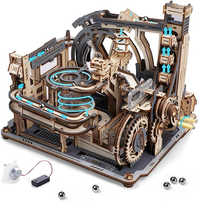 【送料無料】　立体パズル 3Dパズル ウッドパズル 木製パズル マーブルラン マーブルスペースポート DIY おもちゃ インテリア