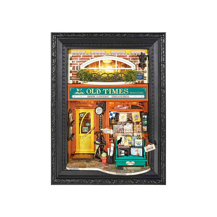 【送料無料】　立体パズル 3Dパズル ウッドパズル 木製パズル Old Times Bookstore(英語版) DIY フォトフレーム おしゃれ インテリア