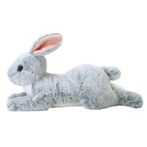 【送料無料】　ひざうさぎ ぬいぐるみ グレー 動物 アニマル 全長37cm　ぬいぐるみ...