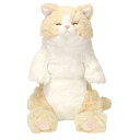 【送料無料】　ひざねこ すやすや　ぬいぐるみ　クリーム　高さ約47cm　P-64