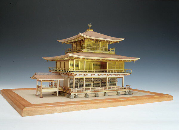 ウッディジョー 木製建築模型 1/75 鹿苑寺 金閣 ゴールド仕様 リニューアル改良版