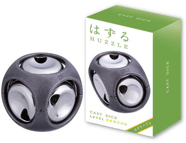 お支払い方法・送料・配送について予約販売商品についてはずる　キャスト　ダイス　【難易度レベル3】サイコロの枠の中に、対となっている賽の目の3つのピースが組み合って収まっています。ゆるく絡み合って一方が出れば、もう一方は中に入ってしまうので掴みどころがないところが難しく、面白い。オーストラリアの作家Timothy Collinsのデザイン。しっくりと手に馴染む感じと重量感があります。オーストラリアのエンジニア、Timothy Collinsによる、初はずる作品です。熟練パズル作家の物とは違った、新鮮な感覚で面白い内容になっています。【What is HUZZLE?】はずるとは・・・はずす、パズルひらめきとロジックを駆使して解くパズル。そのミッションは「はずすこと」そして「元に戻すこと」。シンプルなだけに奥が深い。頭と手をフル活用して、さぁ、あなたもチャレンジしてみてください。■パッケージサイズ：W75×H119(30)×D45mm■対象年齢：6歳以上■素材：亜鉛合金■メーカー：ハナヤマ