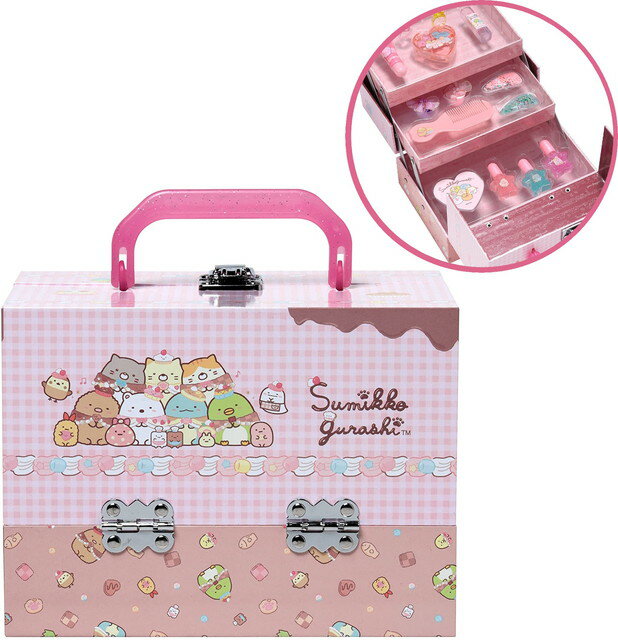 【送料無料】 すみっコぐらし バニティメイクボックス ピンク　220702　メイクセット キッズコスメのサムネイル