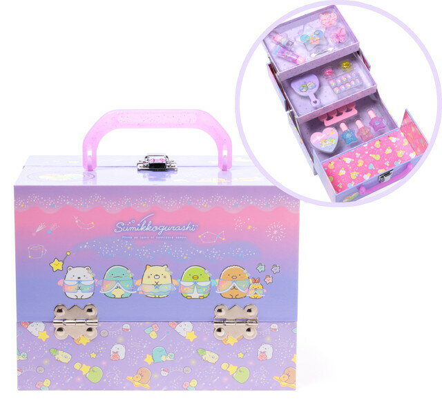 【送料無料】すみっコぐらし バニティメイクボックス パープル　221044　メイクセット キッズコスメのサムネイル