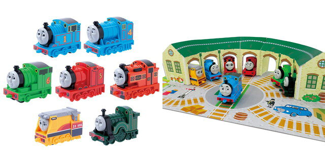 【送料無料】　きかんしゃトーマス　ティドマス機関庫の7両セット
