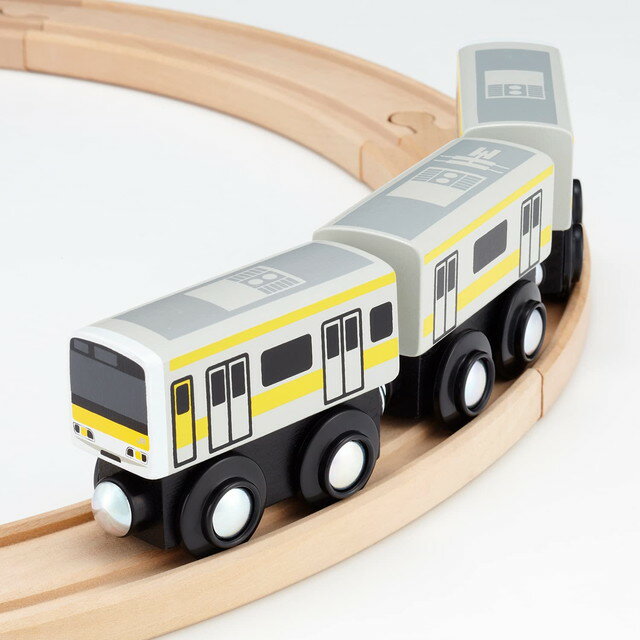 【送料無料】 moku TRAIN E231系 総武線 3両セット 木製玩具 木製おもちゃ 木製レール