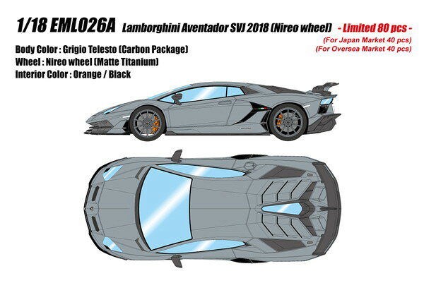 樂天商城 - 【送料無料】　EIDOLON 1/18 ランボルギーニ アヴェンタドール SVJ 2018 (ニレオホイール) グリジオテレスト 完成品ミニカー EML026A