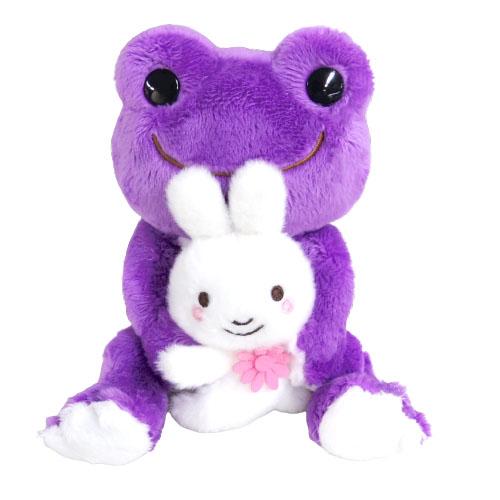 【送料無料】　かえるのピクルス with　うさぎのラパン すみれ　ぬいぐるみ　高さ約13.5cm