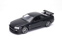 　WELLY 1/24 ニッサン スカイライン GT-R(R34) ブラック 完成品ダイキャストミニカー WE24108BK