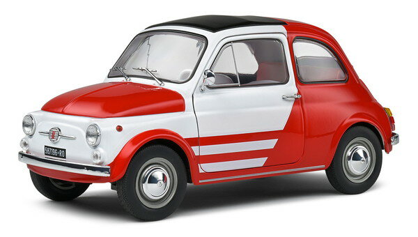 　SOLIDO 1/18 フィアット 500 TURBINA TRIBUTE 1965 (ホワイト/レッド) 完成品ダイキャストミニカー S1801408