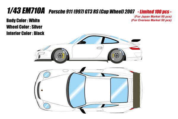 【●カタログ】【送料無料】 EIDOLON 1/43 ポルシェ 911(997) GT3 RS (BBS Cup ホイール) ホワイト 完成品ミニカー EM710A