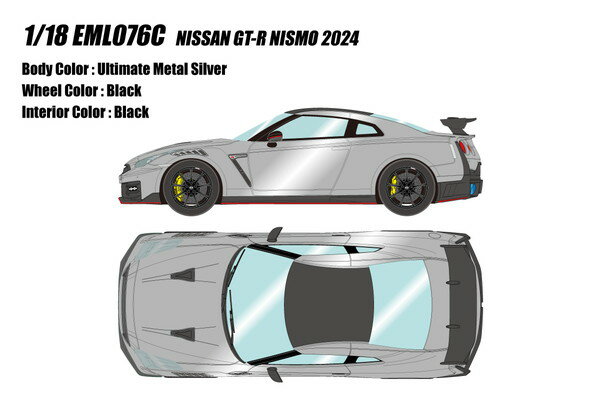 EIDOLON 1/18 NISSAN GT-R NISMO 2024 アルティメイトメタルシルバー 完成品ミニカー EML076C