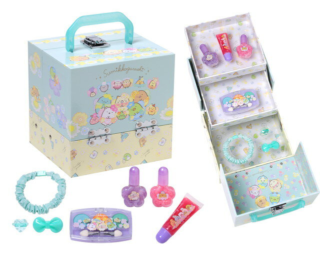 【送料無料】　すみっコぐらし　ミニバニティメイクボックス　ミントグリーン　(メイクセット キッズ ネイル 女の子 キッズコスメ ギフト)のサムネイル