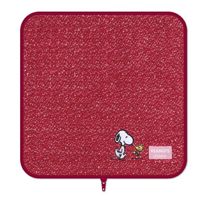 【ネコポス送料無料】　機能付きタオルポーチ　どっとポーチ スヌーピー ミックス レッド BC